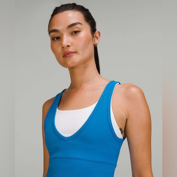 Lululemon Power Pivot Ribbed Tank Top Poolside Size 4 - Picture 3 of 10